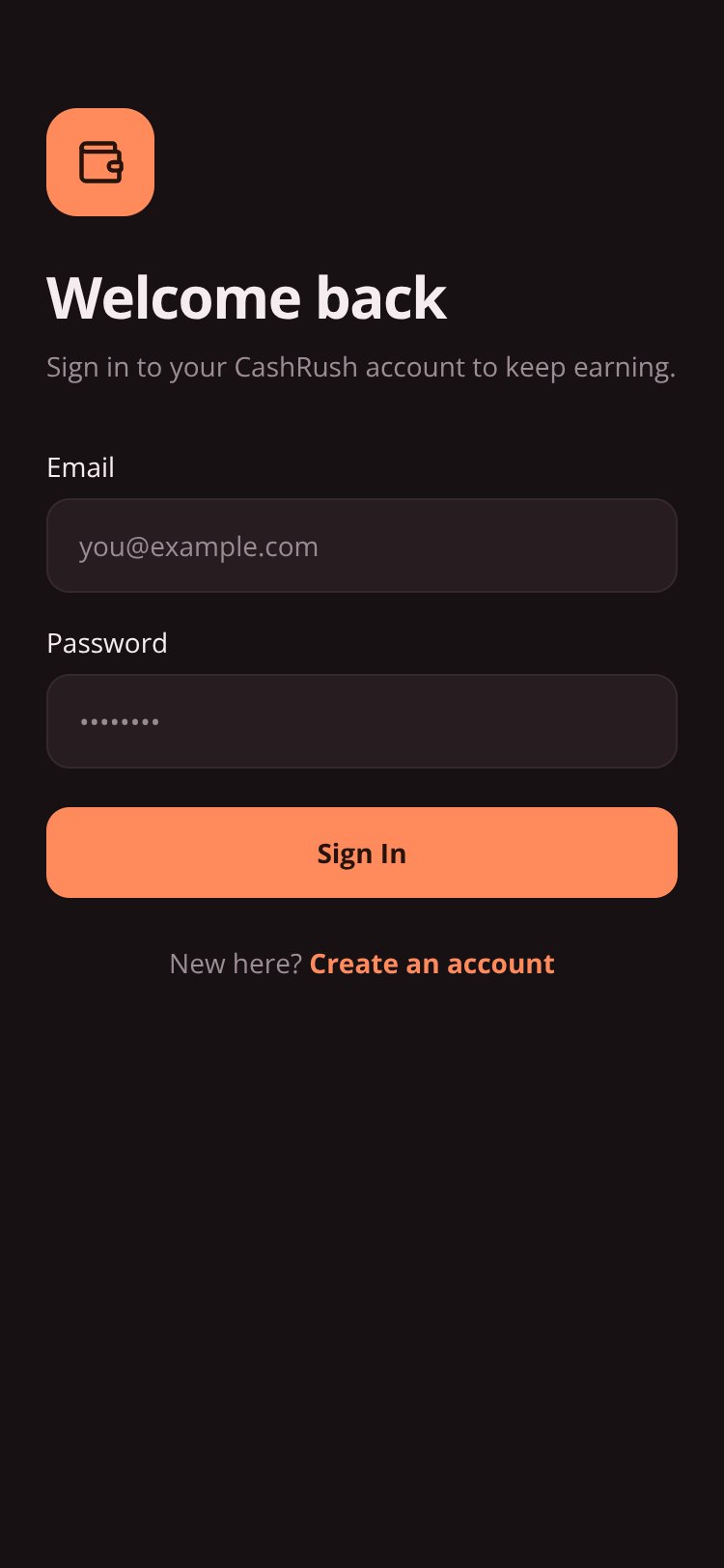 CashRush screen 1