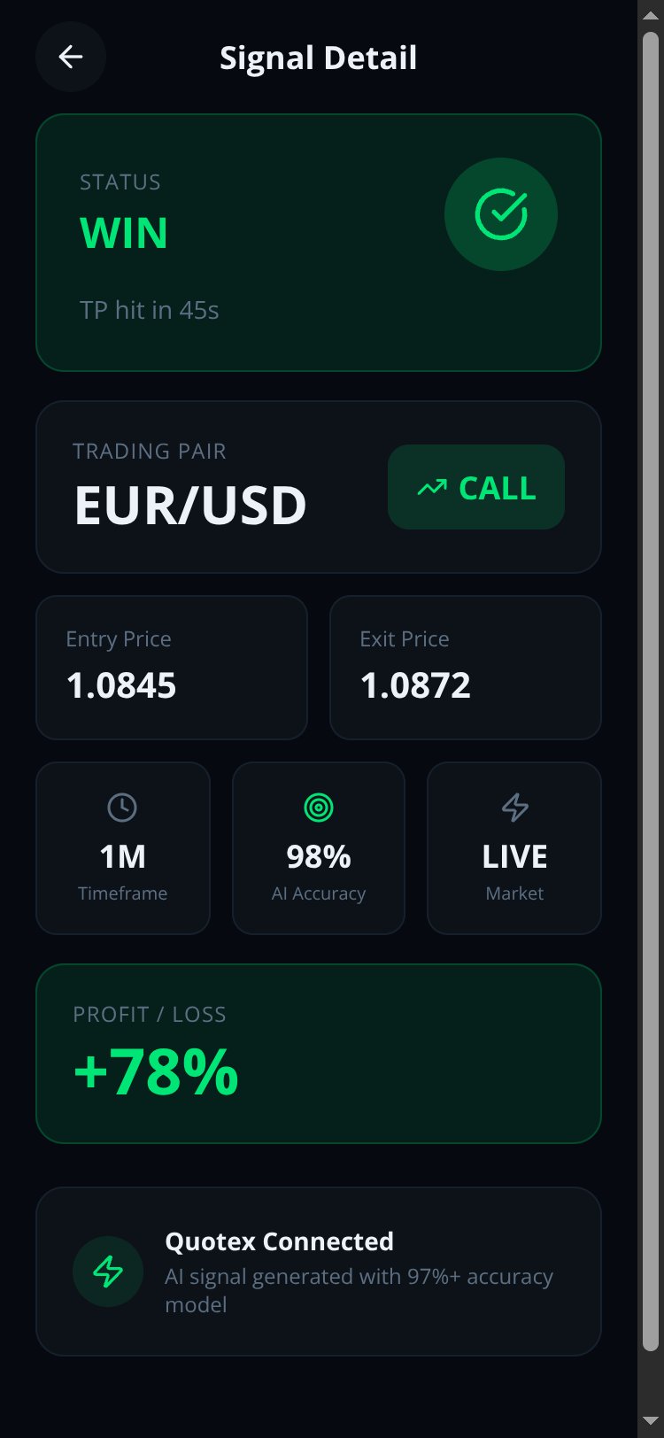 Quotex AI Signals screen 2