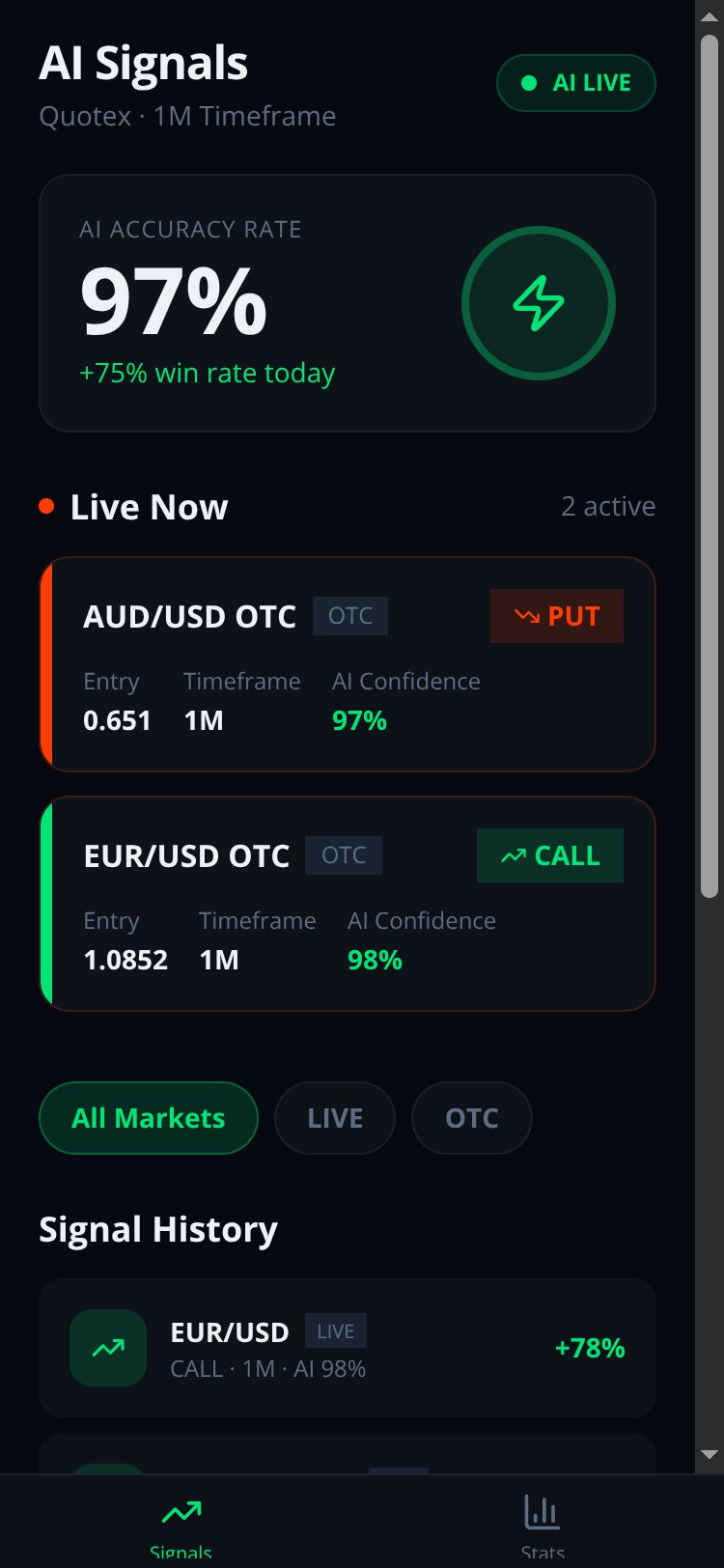 Quotex AI Signals screen 3