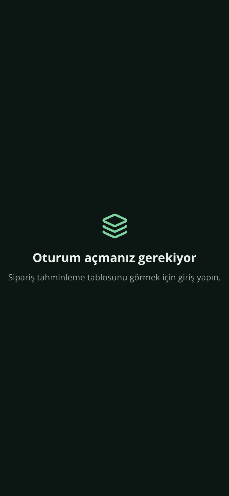 MRP Sipariş Tahmin screen 1