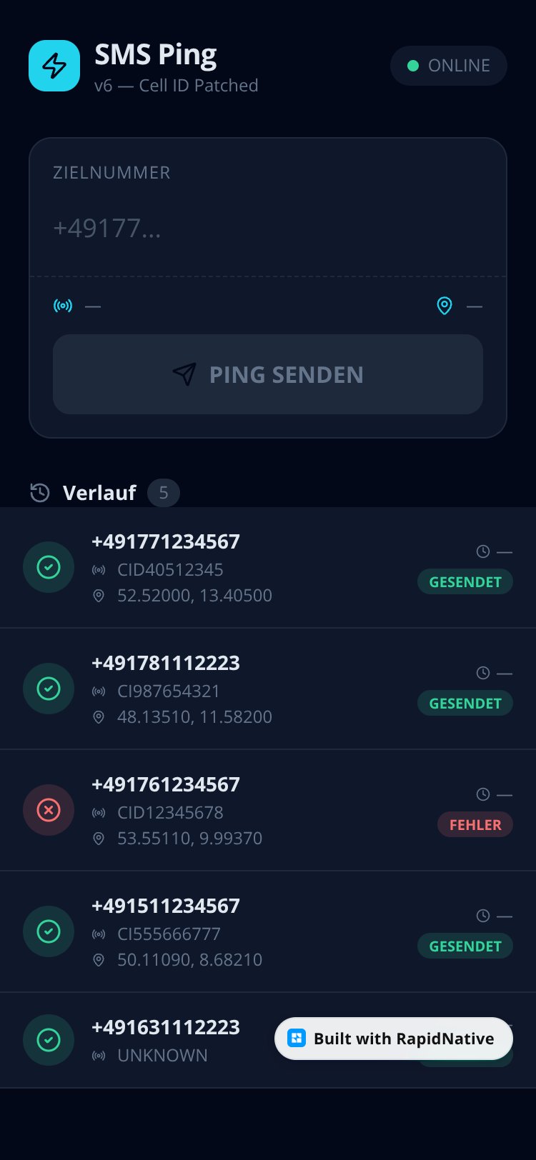 SMS Ping 6 Patched screen 1