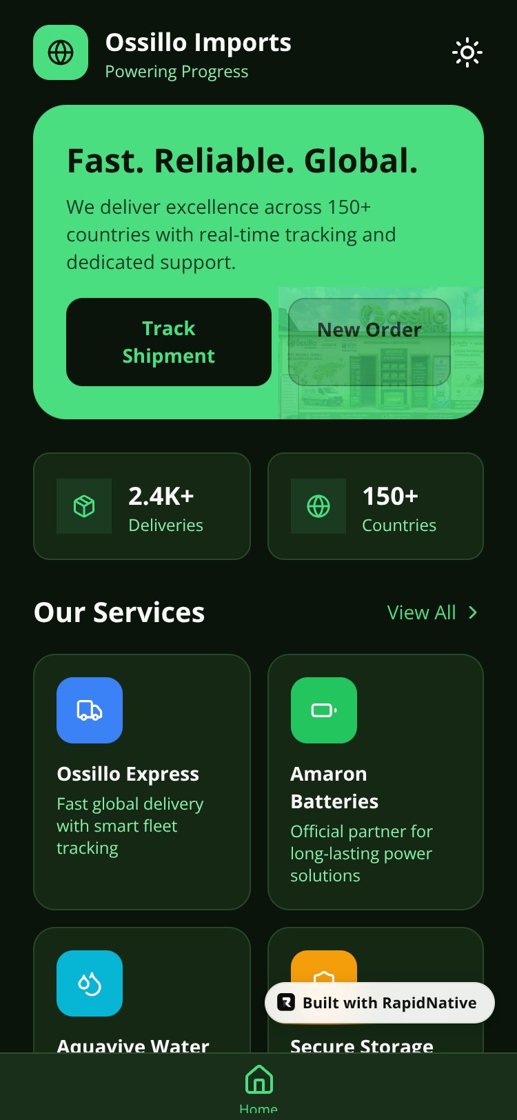Ossillo Imports screen 1