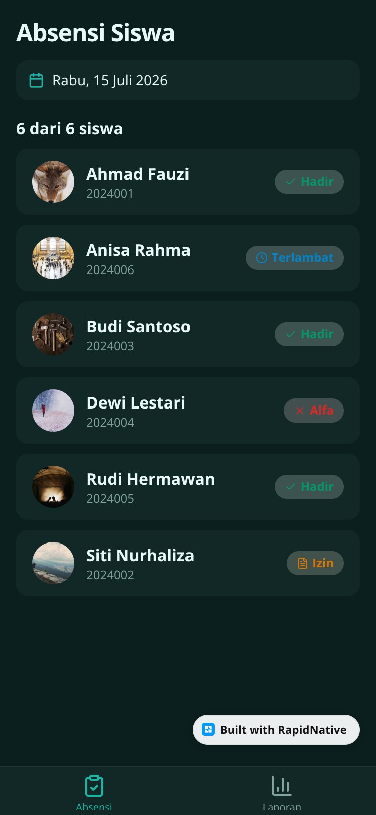 Absensi Siswa screen 1