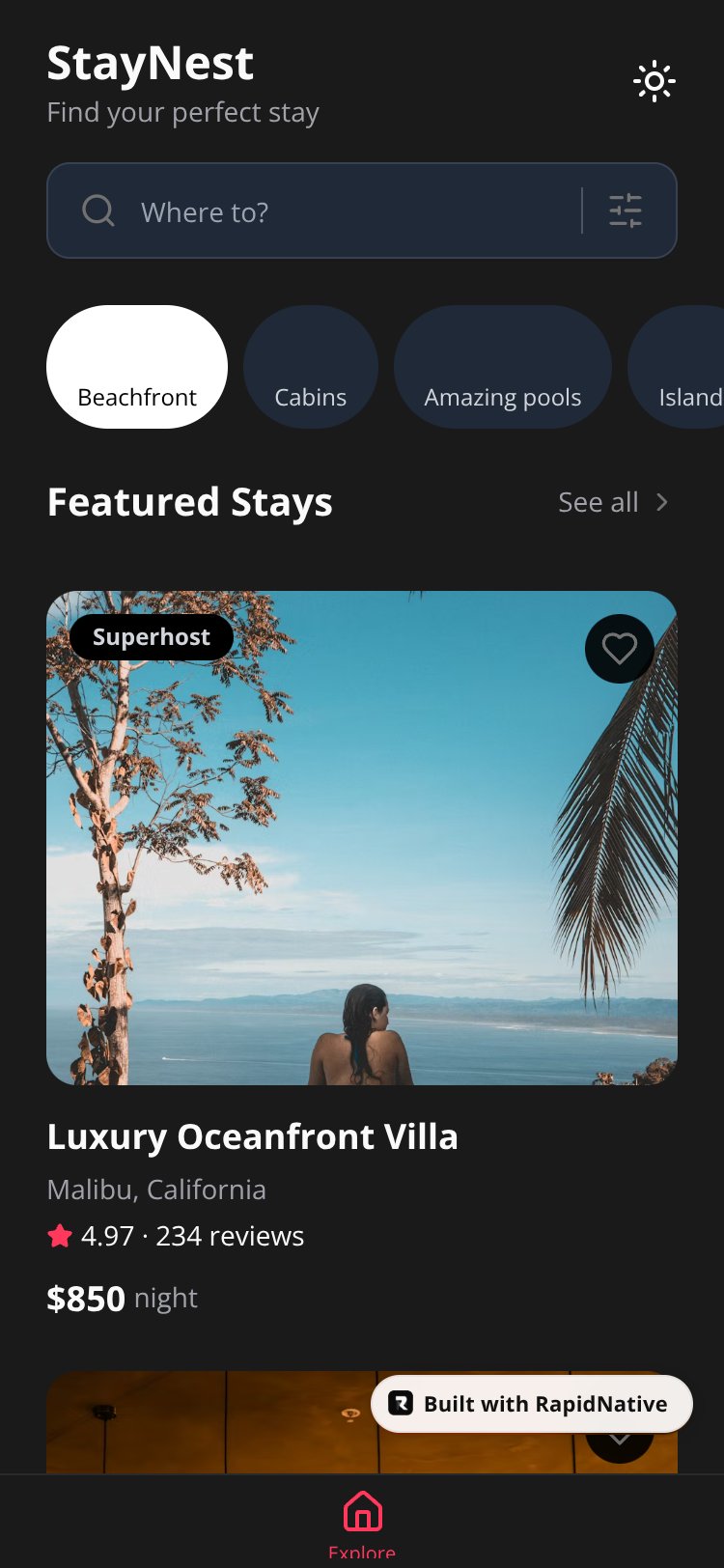 StayNest screen 1