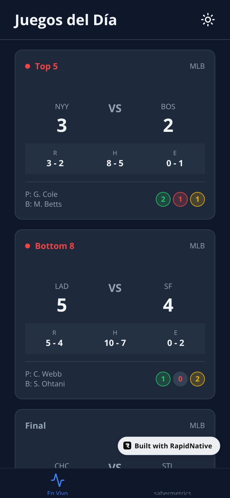 MLB Pro Analytics screen 2