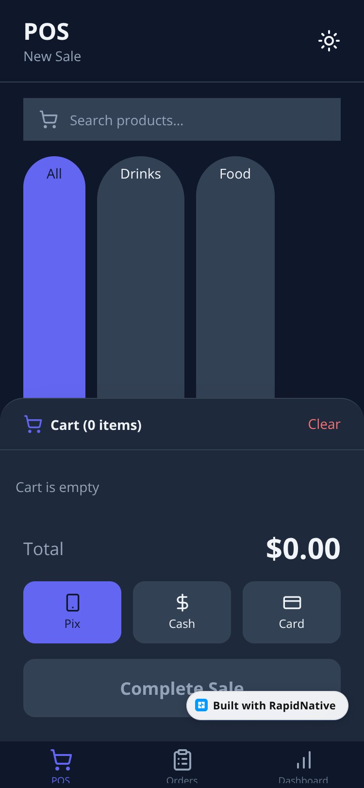 POS Point of Sale screen 1