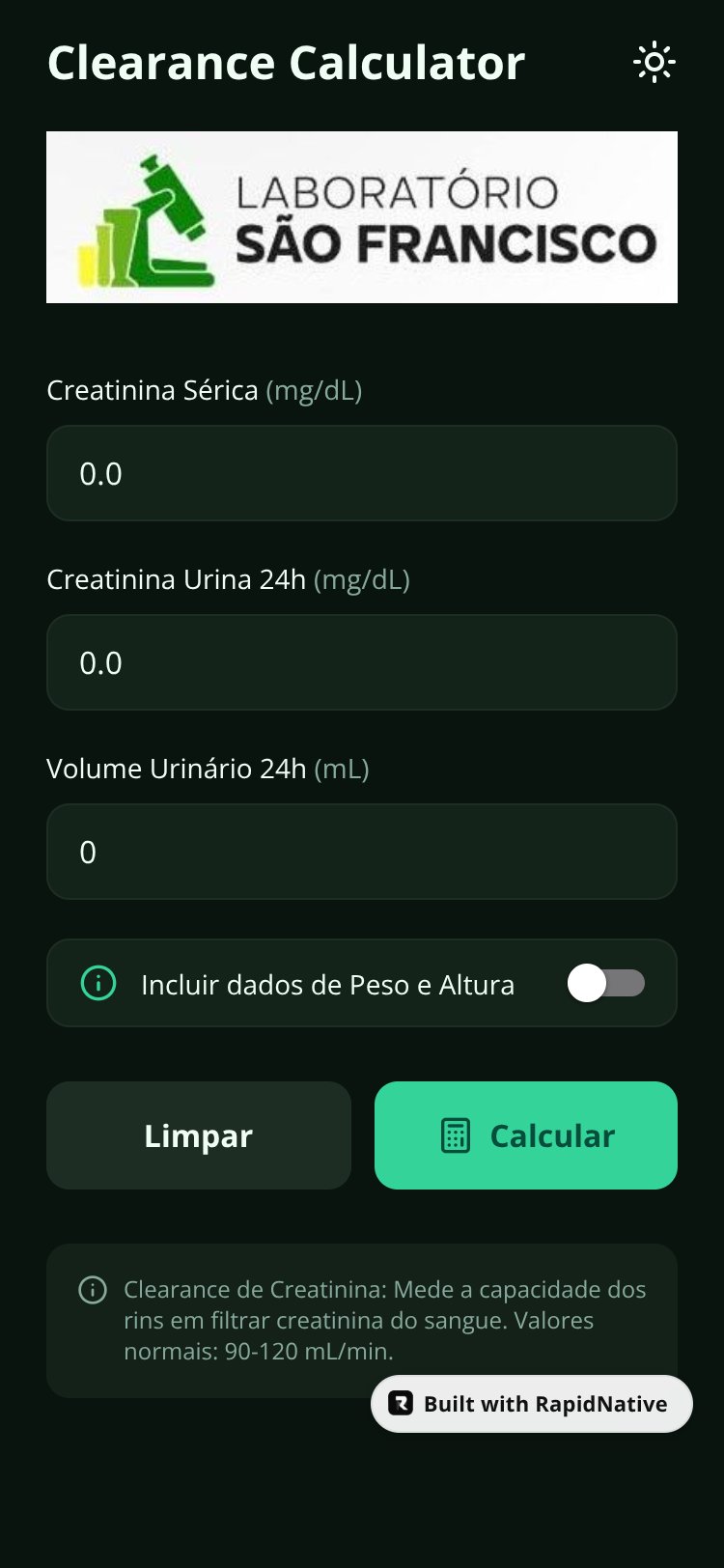 LabSão Francisco - Clearance Calculator screen 1