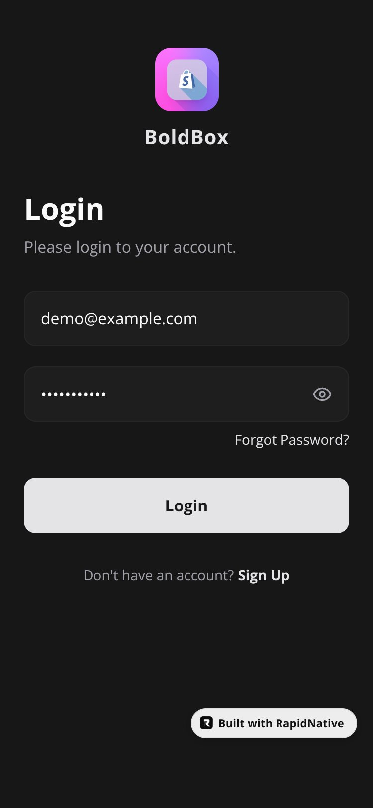 BoldBox screen 2