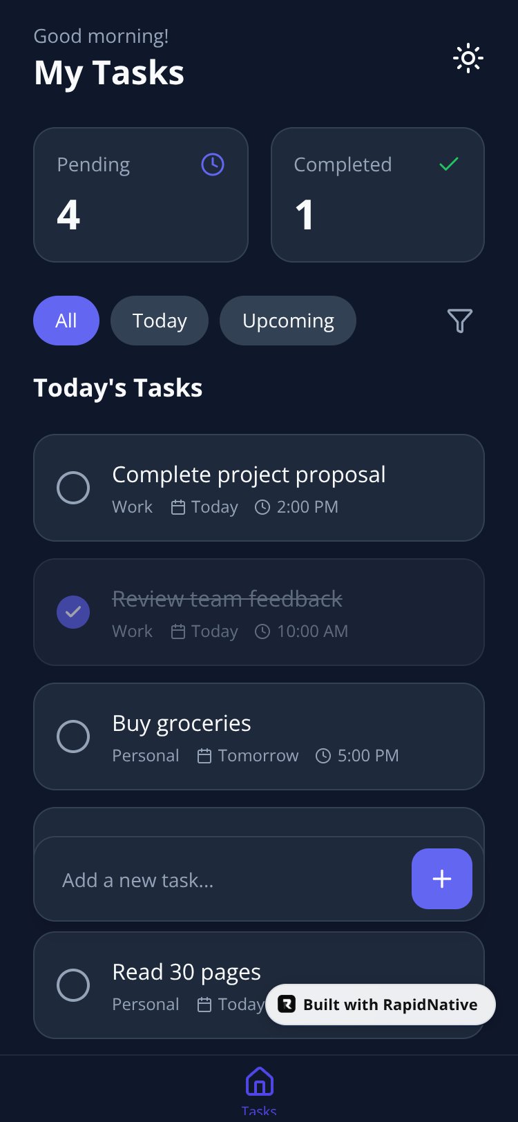 TaskFlow screen 1