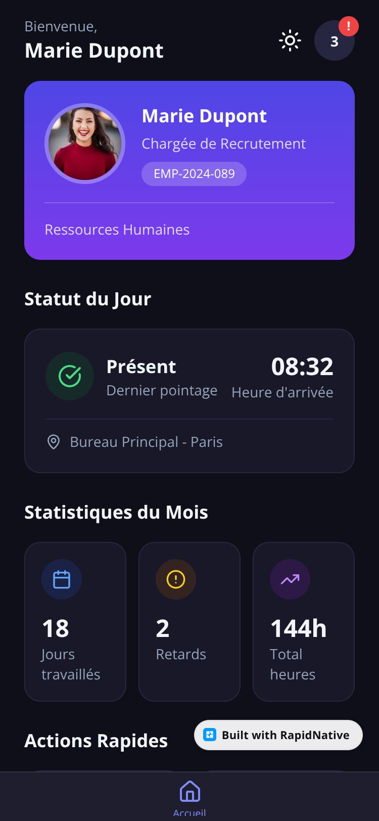 Employee Time Tracking App screen 1