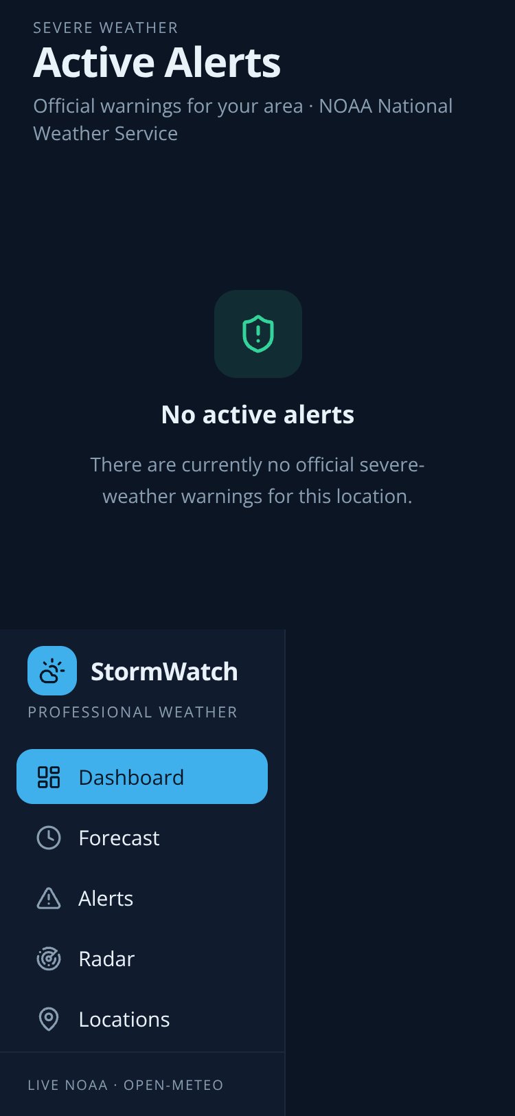 StormWatch screen 1