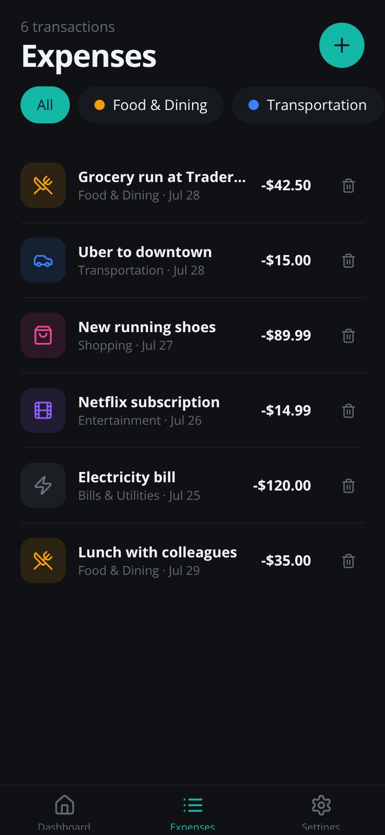 SpendWise screen 3
