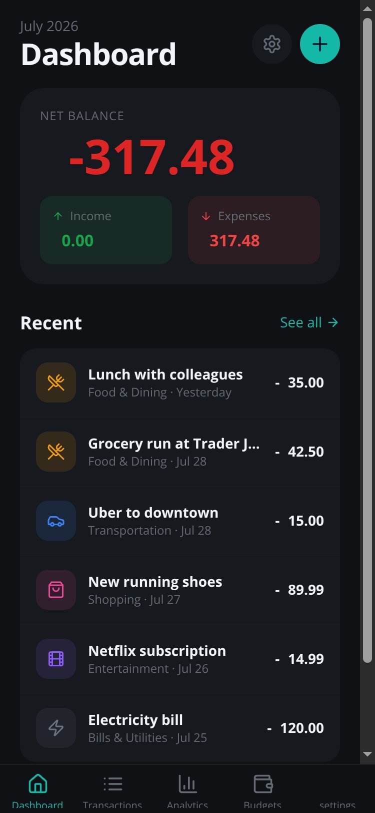 SpendWise screen 3