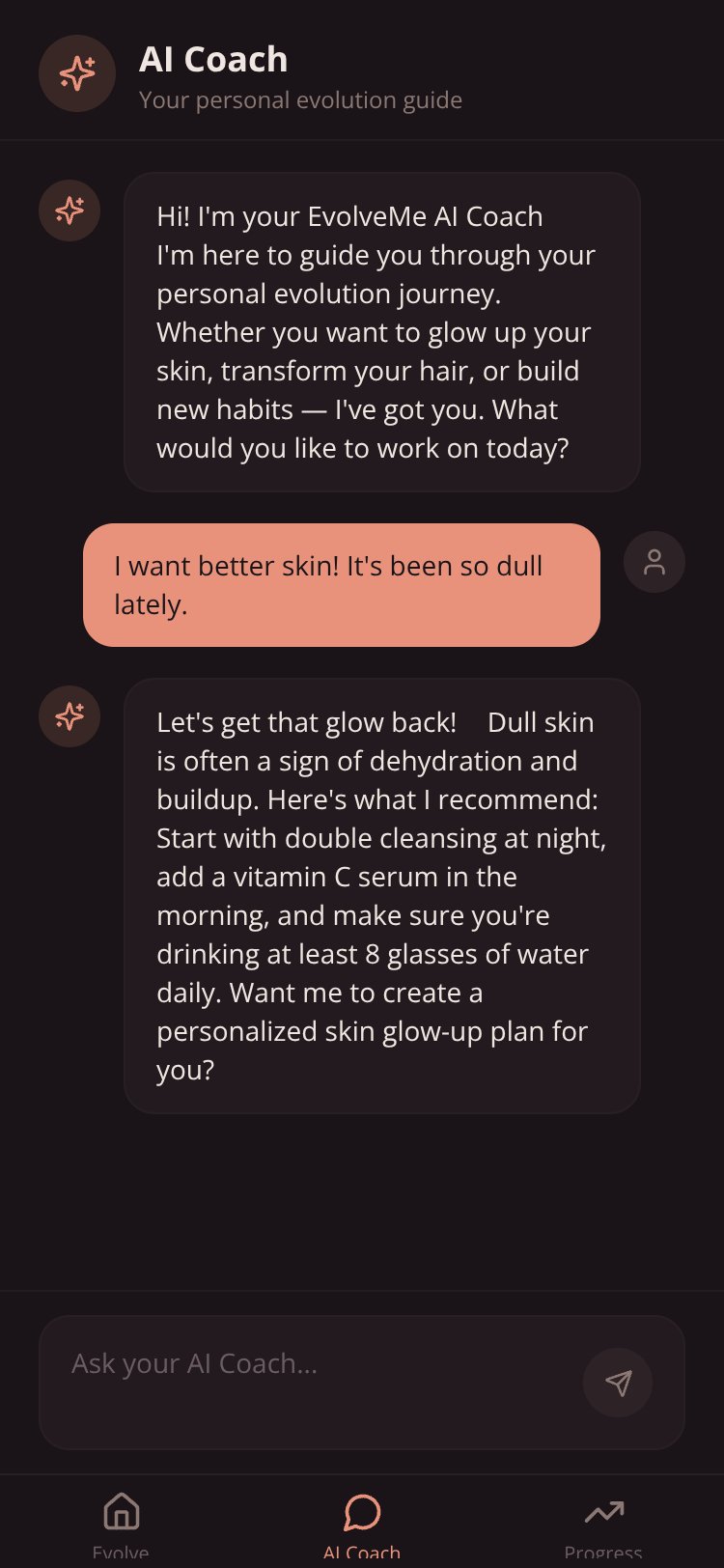 EvolveMe screen 3