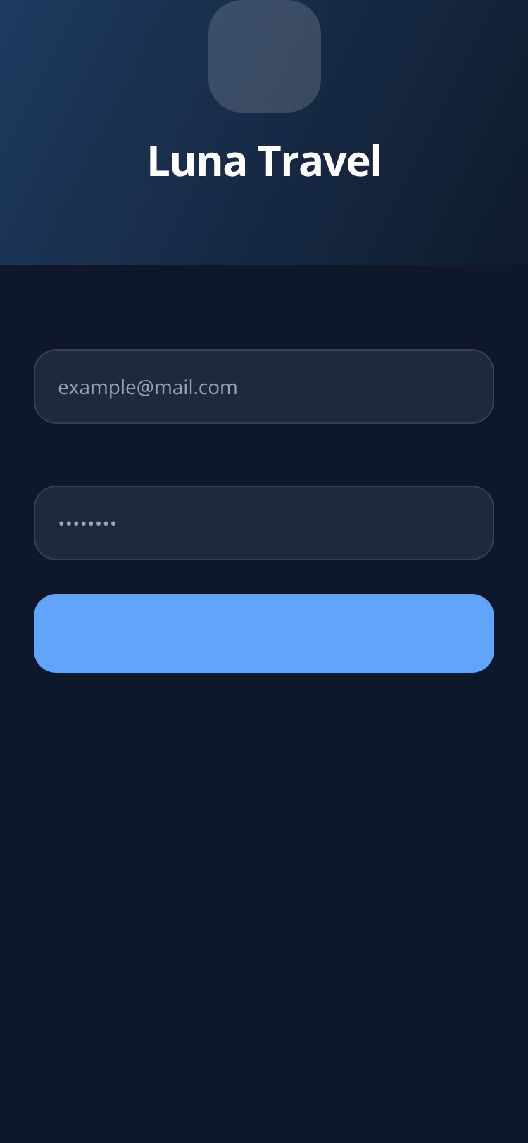 LUNA Travel screen 1