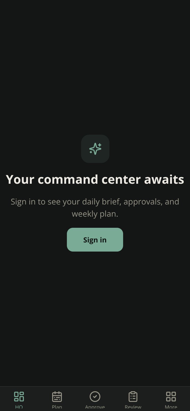 Chief of Staff HQ screen 1
