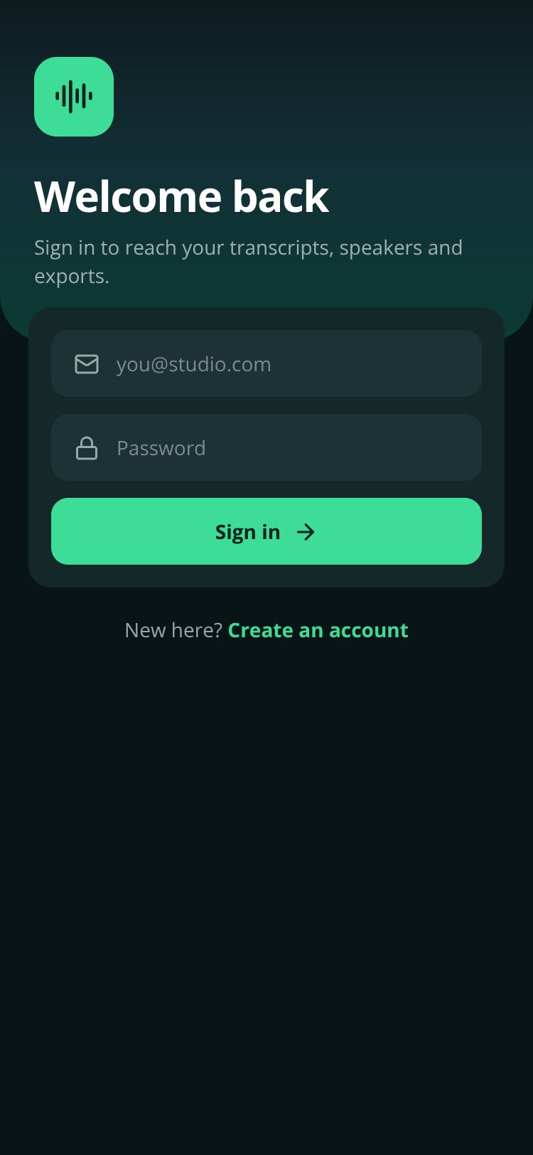 ClipScribe screen 1