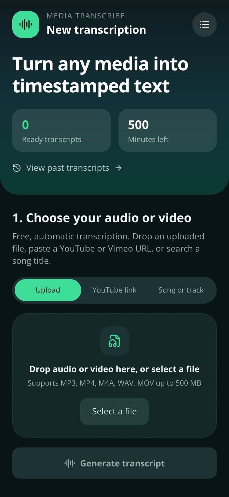 ClipScribe screen 2