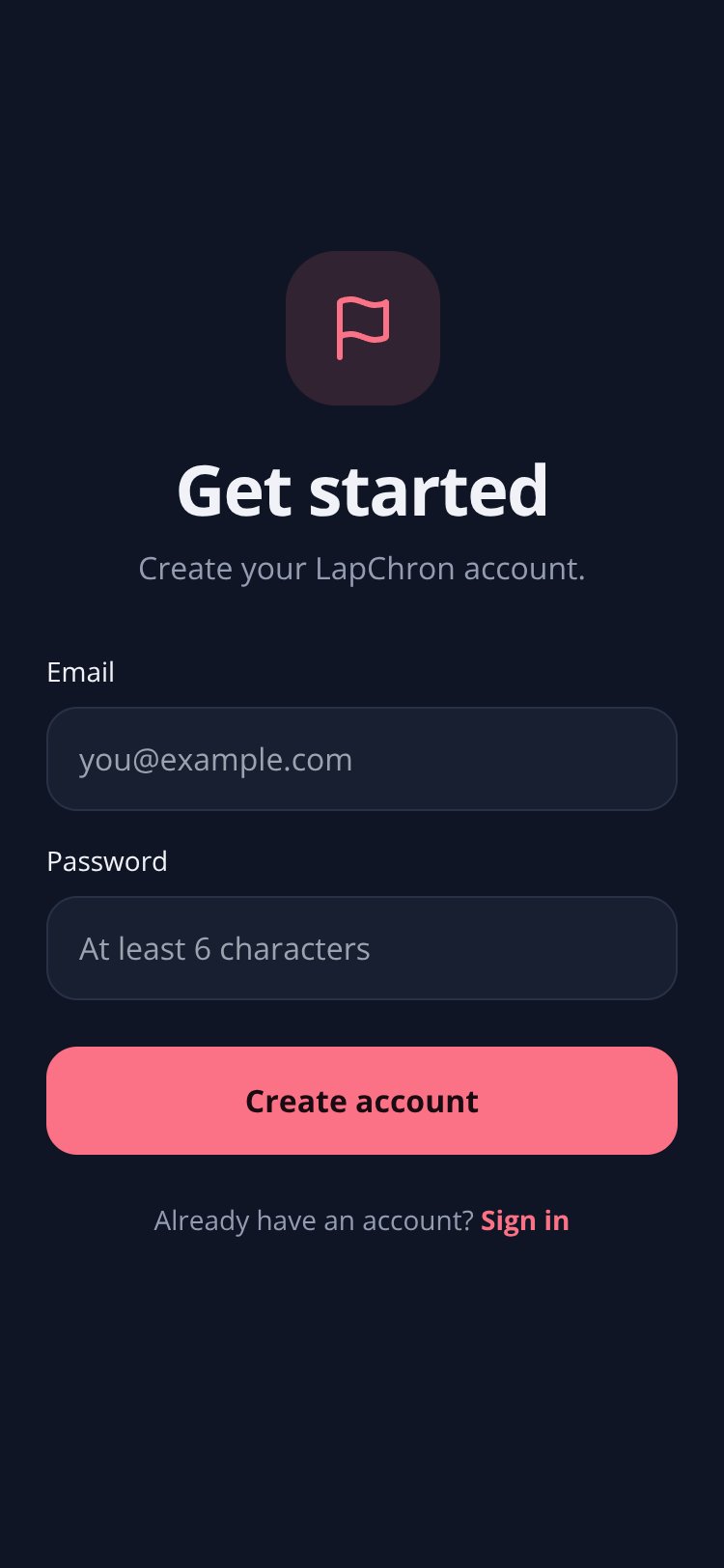 LapChron screen 1
