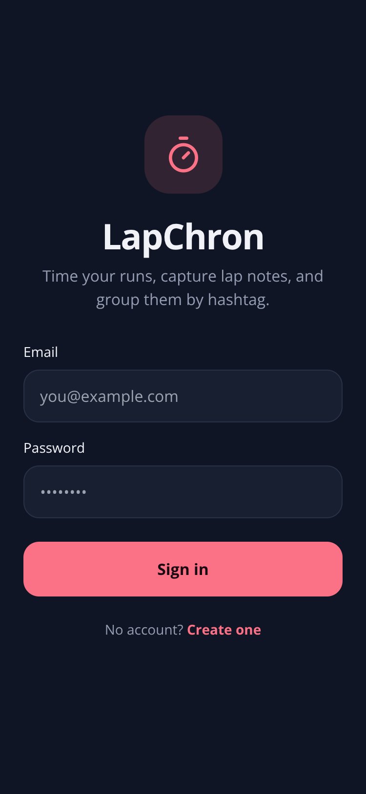 LapChron screen 2