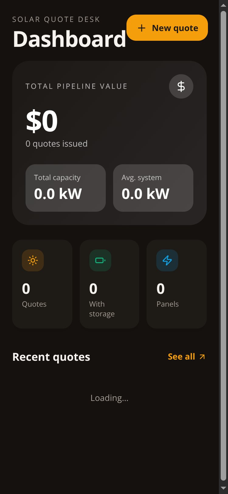 SunQuote screen 1