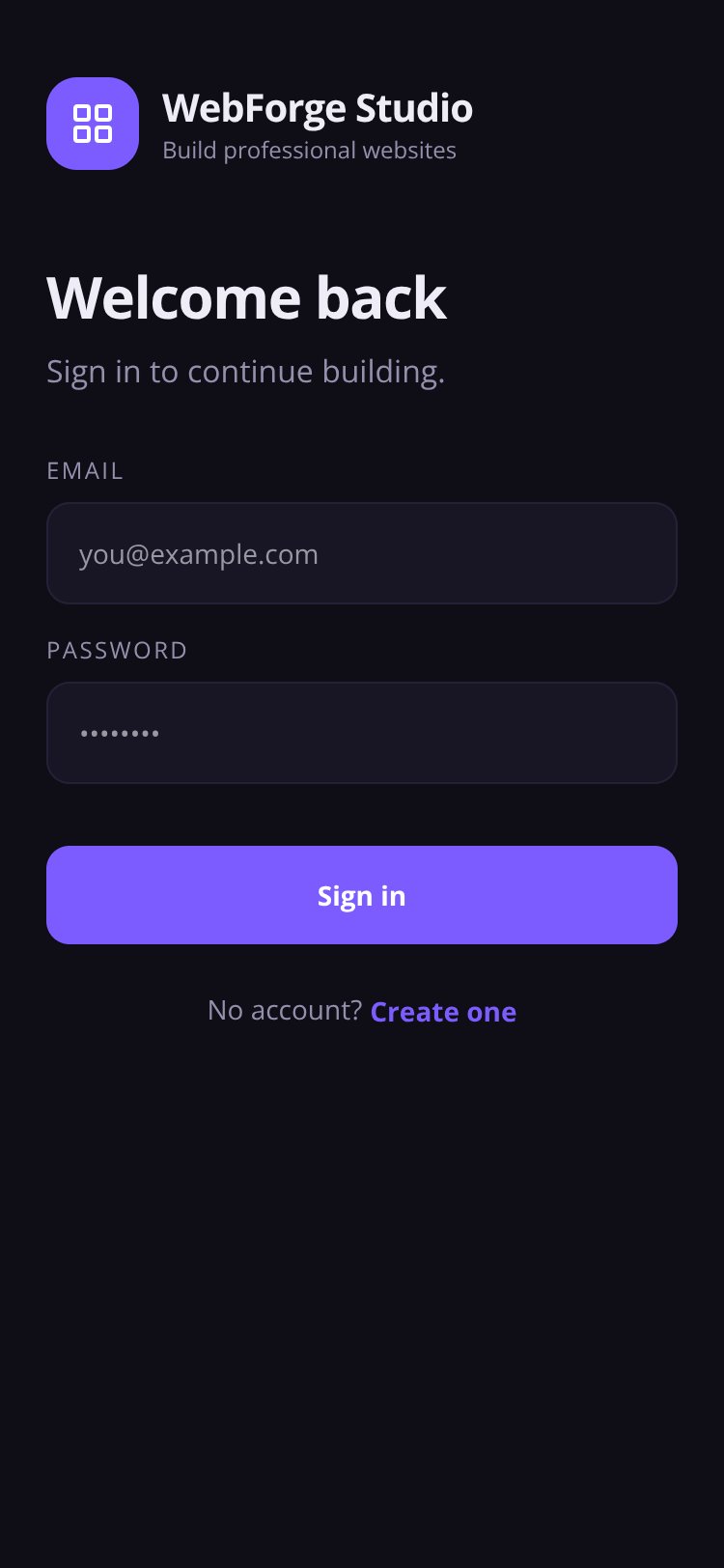 WebForge Studio screen 1