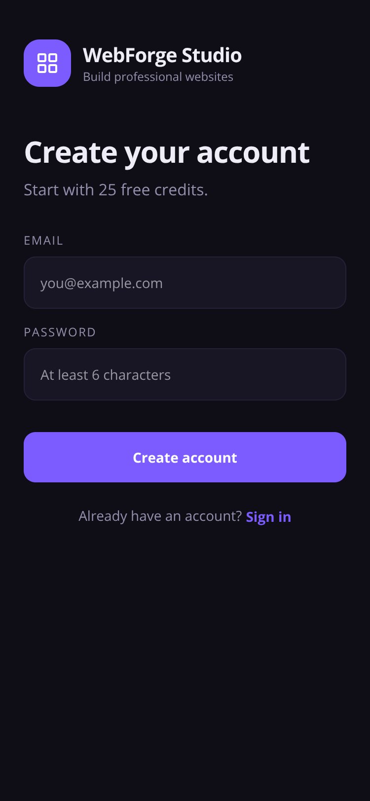 WebForge Studio screen 2