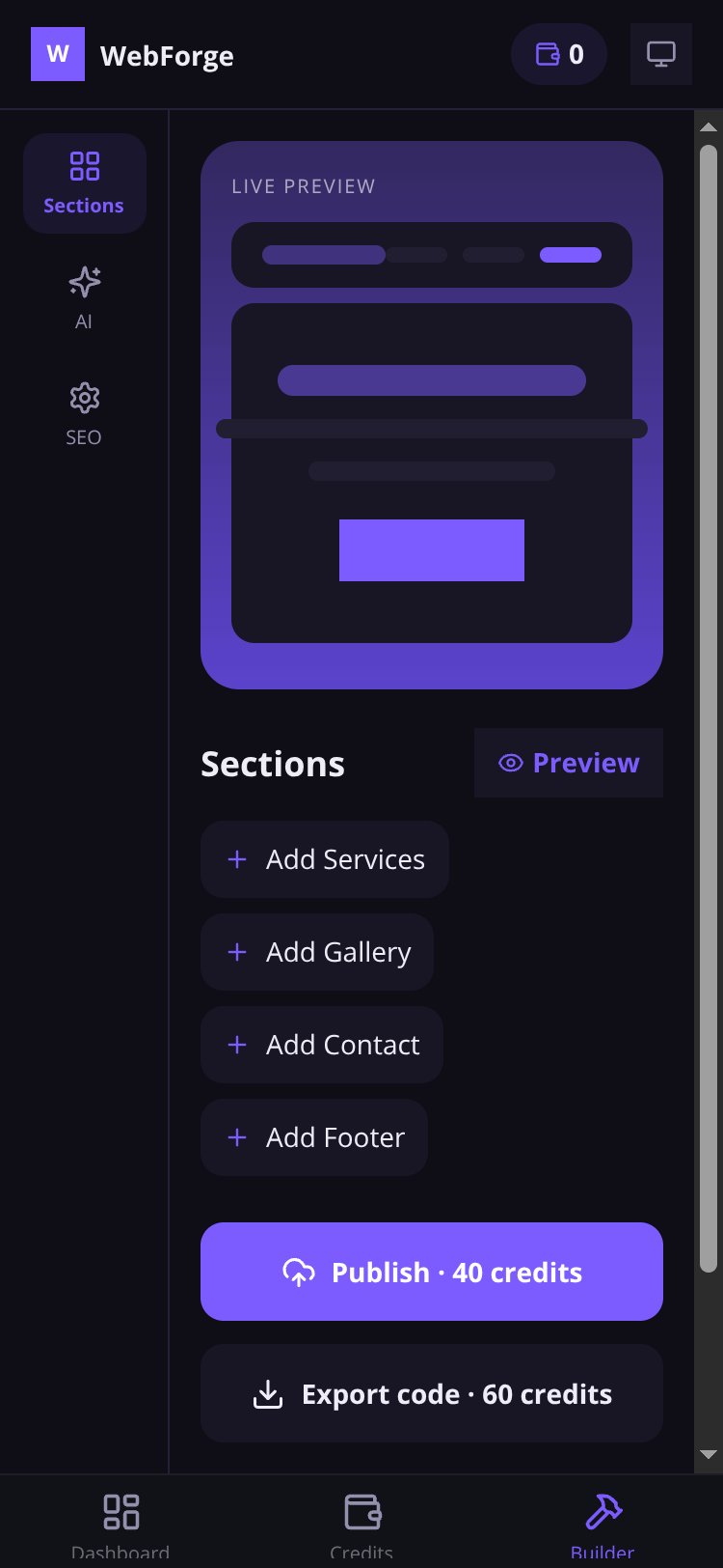 WebForge Studio screen 3