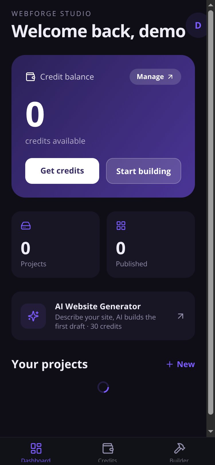 WebForge Studio screen 5