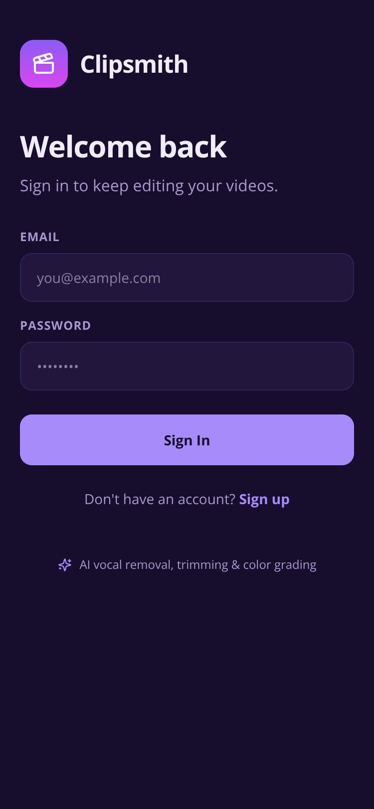 Clipsmith screen 1