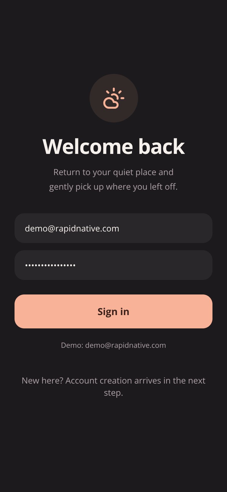 PEACE screen 1