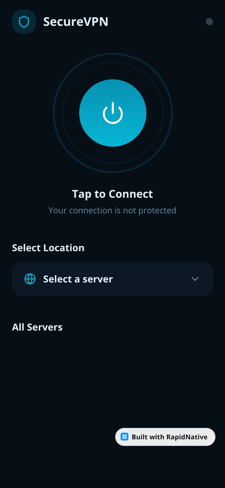 SecureVPN screen 1