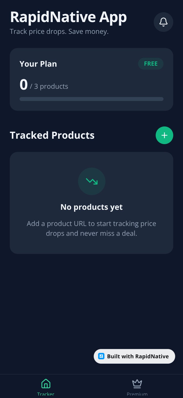 RapidNative App screen 1