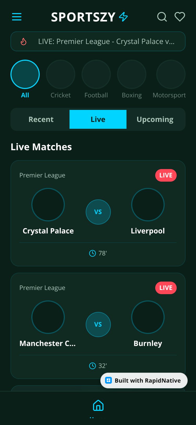 RapidNative App screen 1