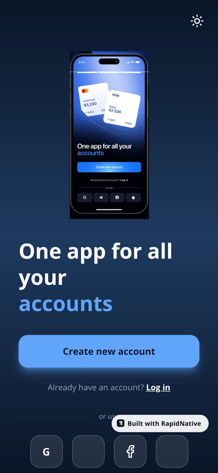 FinanceHub screen 1