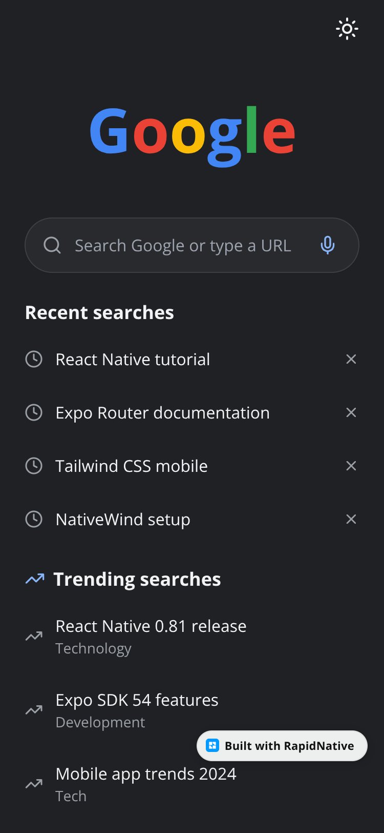 Google Search screen 1