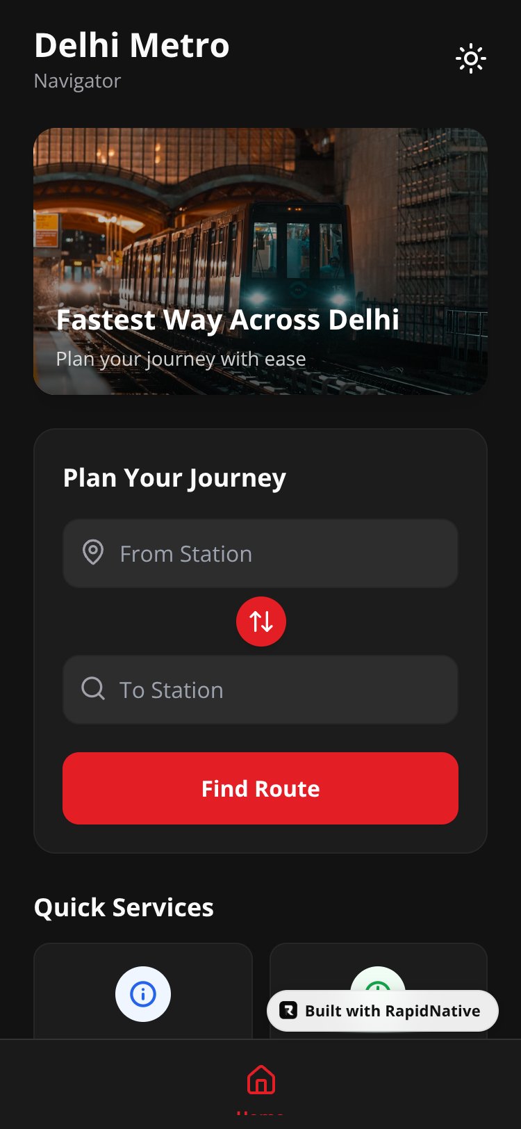 Delhi Metro Navigator screen 1