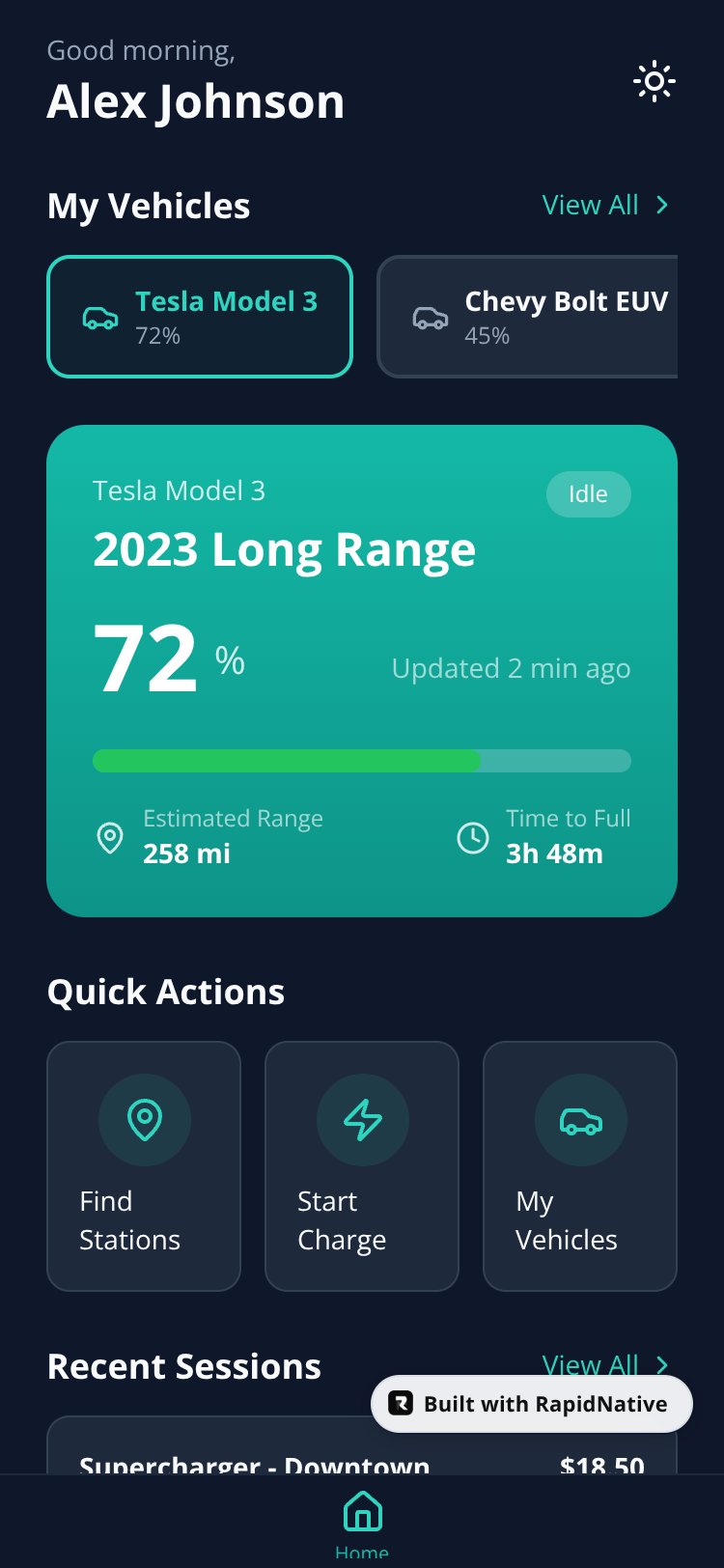 VoltConnect screen 1