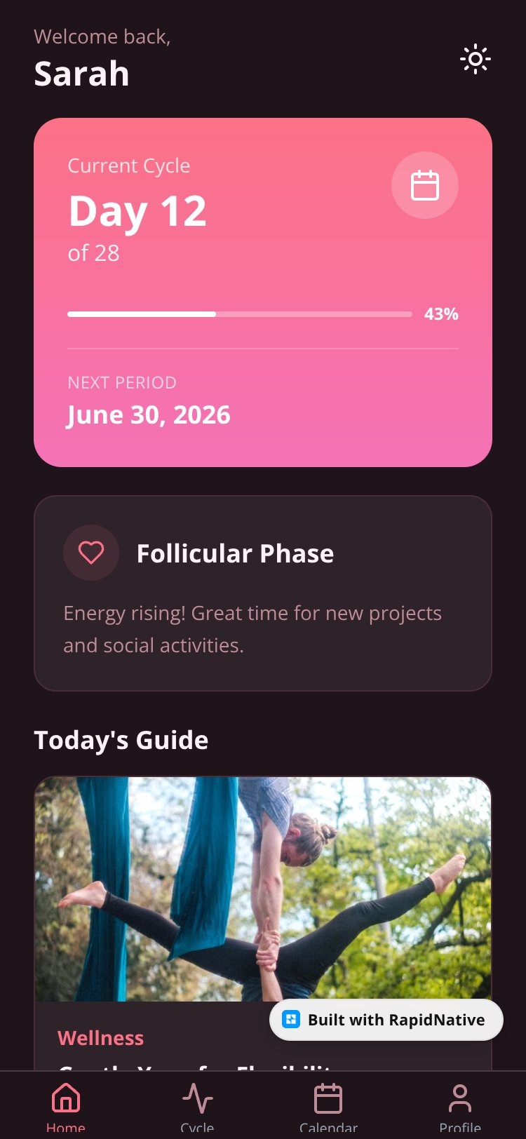 PeriodTracker screen 1