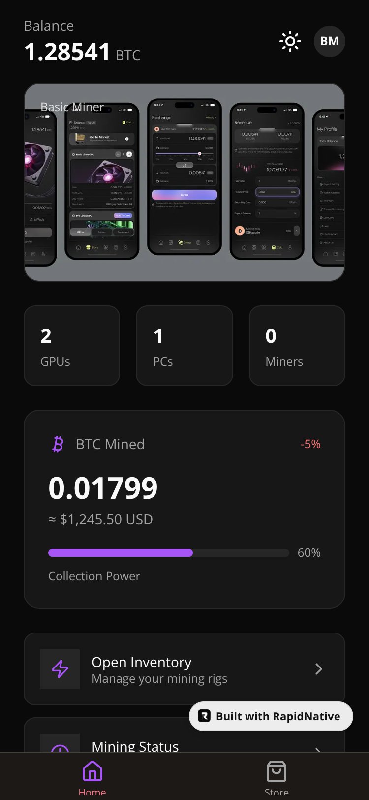 CryptoMiner Pro screen 2