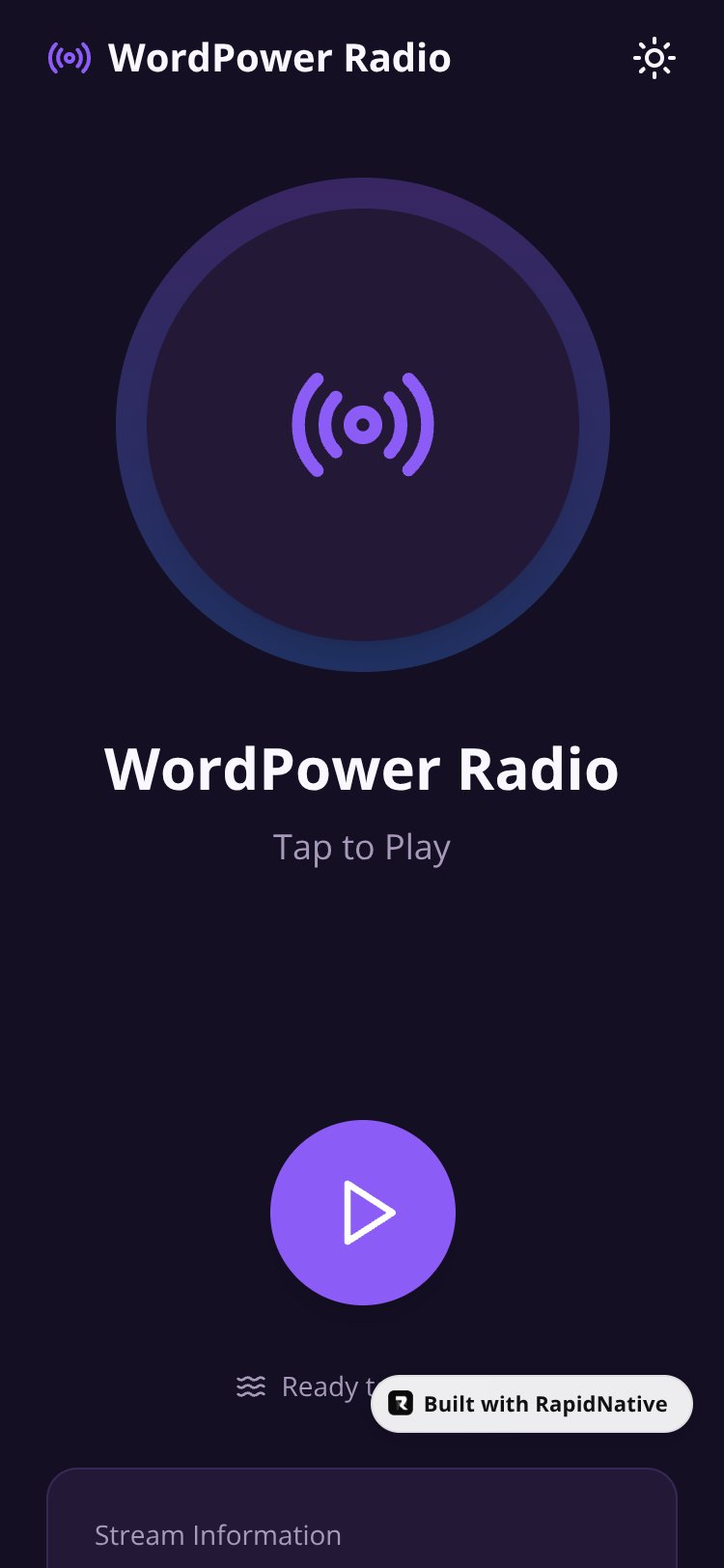 WordPower Radio screen 1