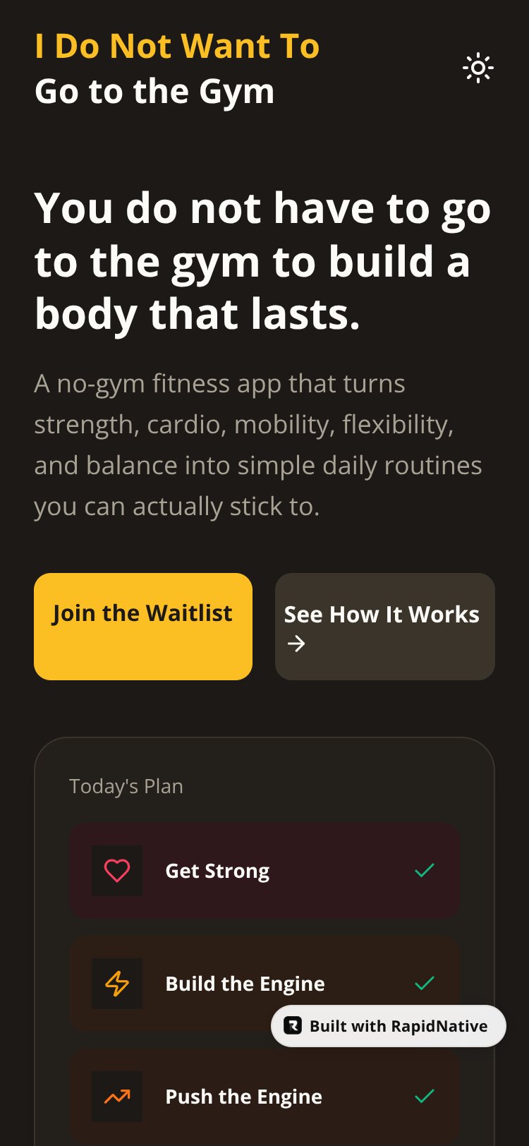 "I Do Not Want to Go to the Gym" screen 5