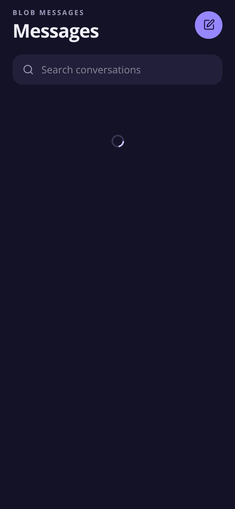 Blob Messages screen 2