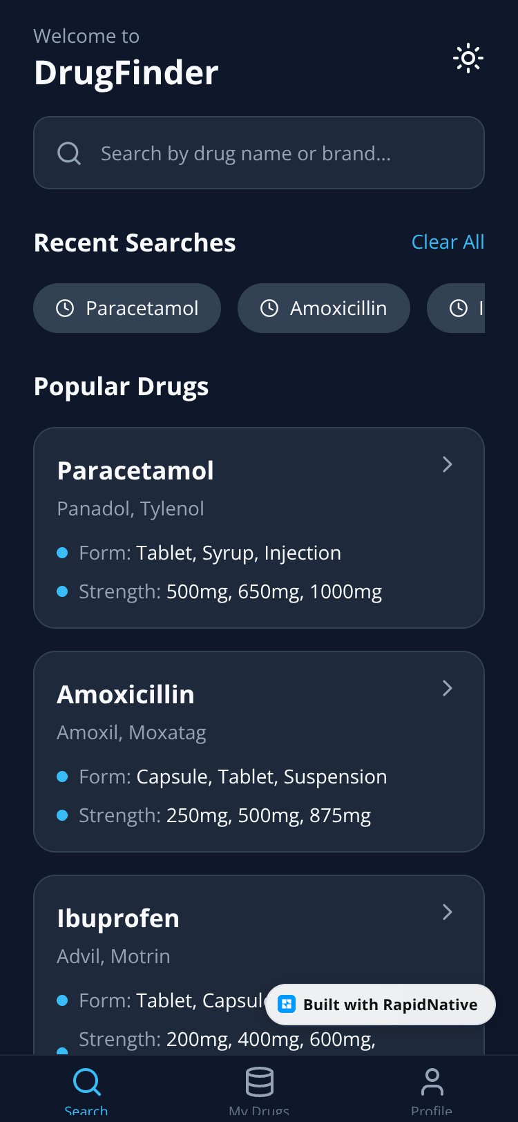 MedFinder screen 2