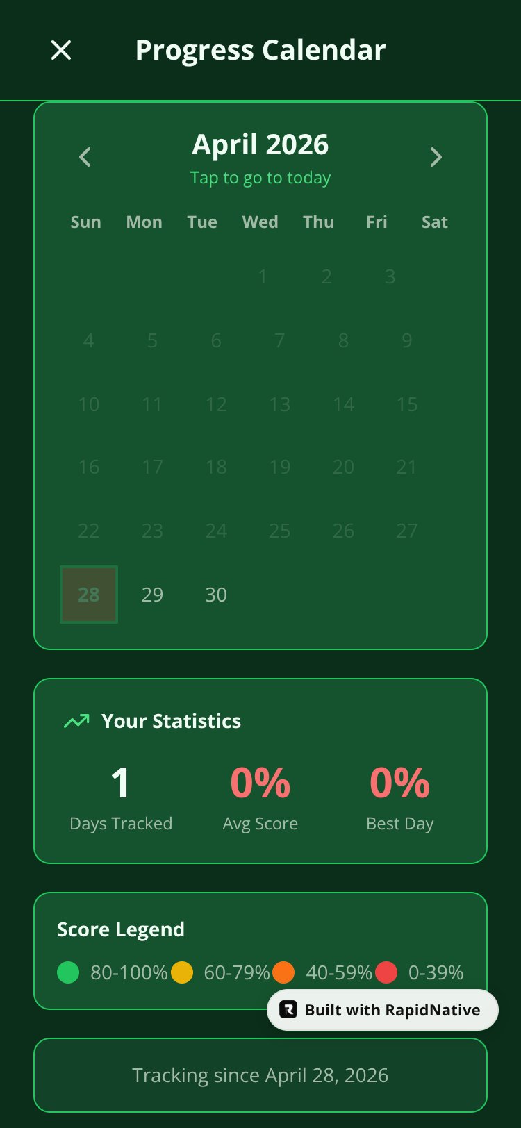 DailyTrack screen 2