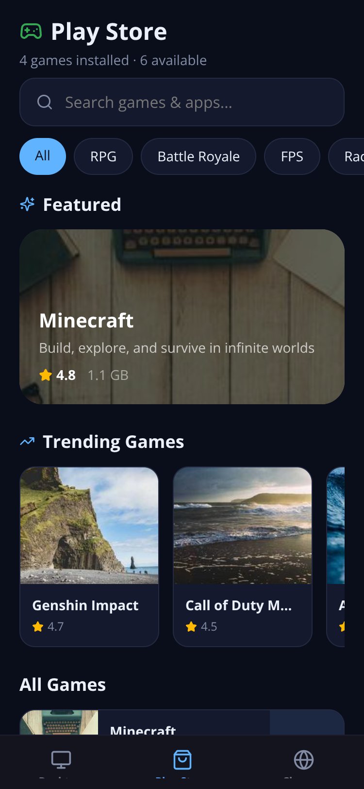 PC Game Launcher screen 1