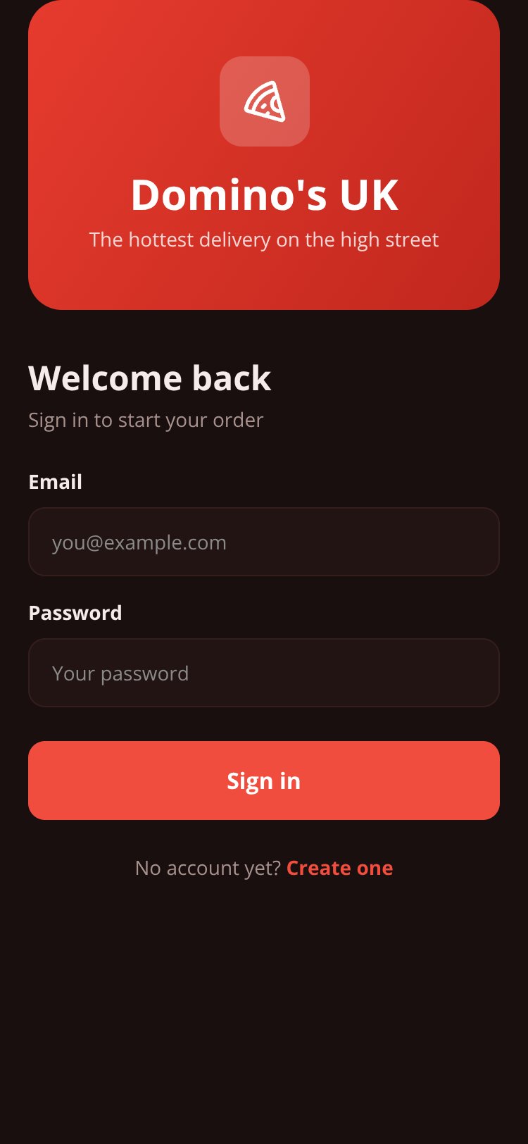 Domino's UK screen 1