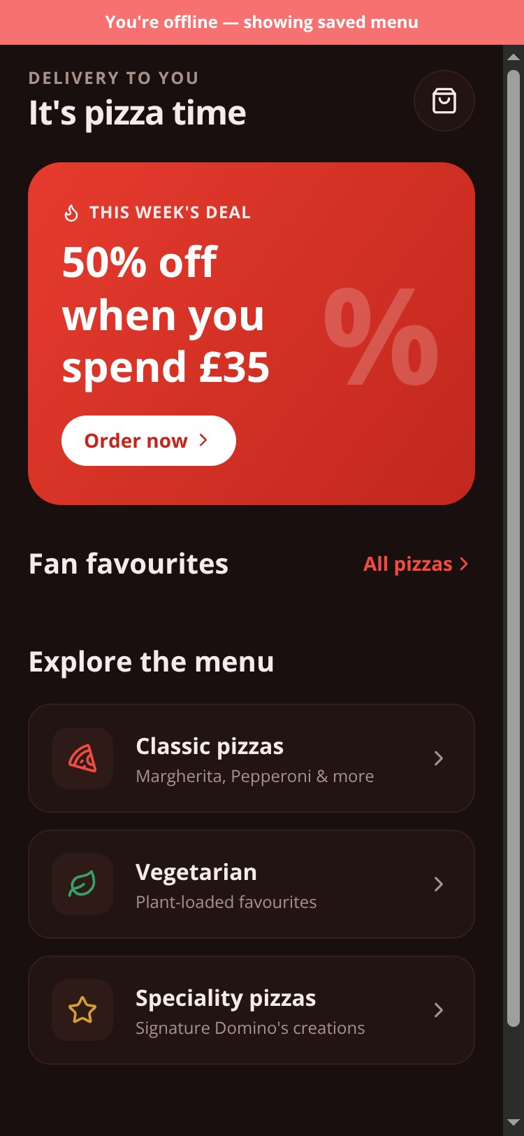 Domino's UK screen 2