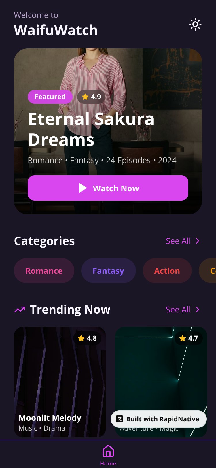 WaifuWatch screen 1