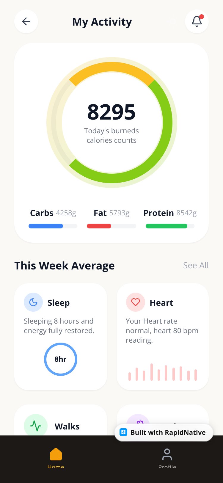 MyActivity screen 1